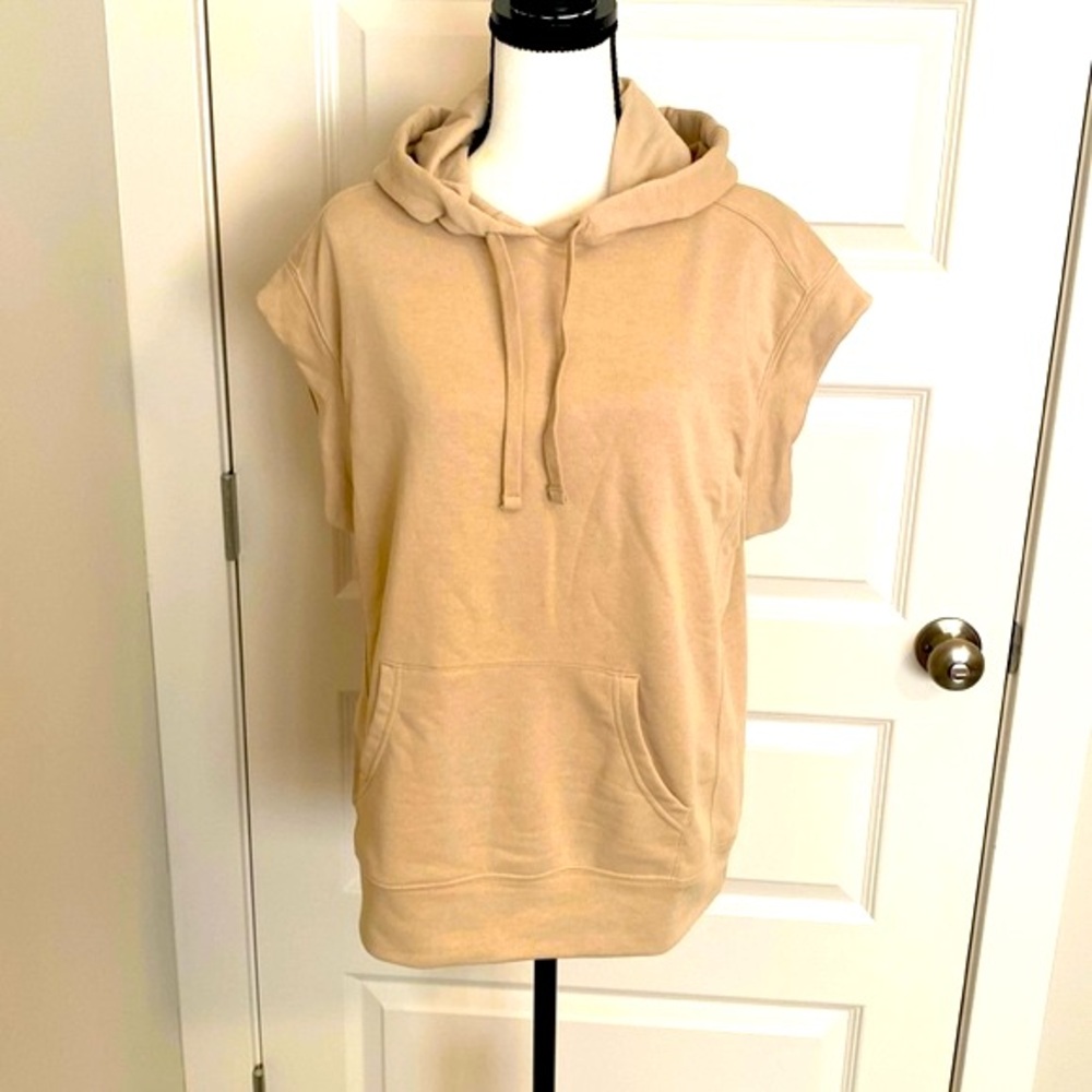 Joe Fresh|| Tan cap sleeve oversized hoodie with front pocket